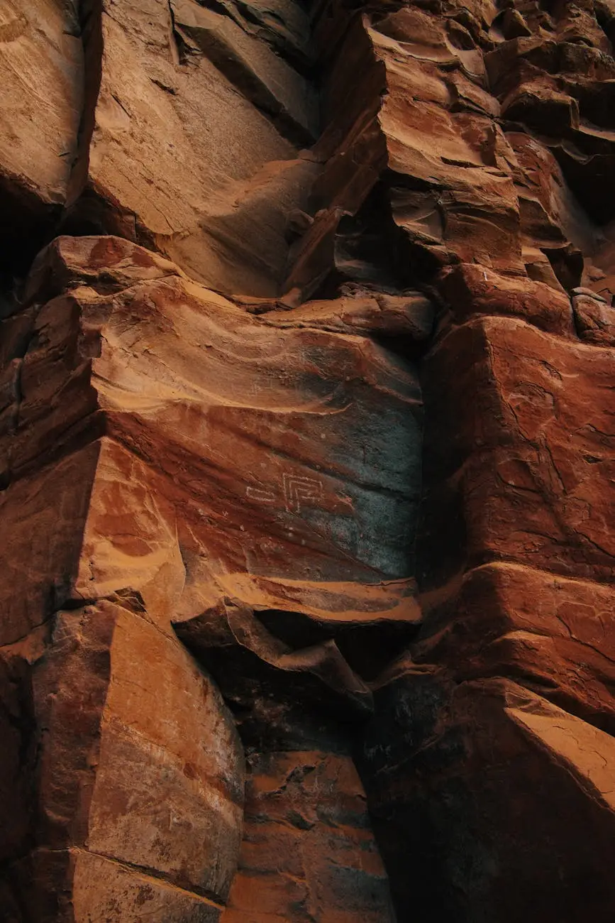 ancient petroglyphs on sedona red rock cliffs